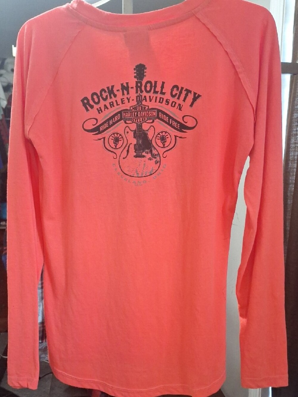Harley-Davidson Rock N Roll Coral Orange Top - Picture 6 of 6